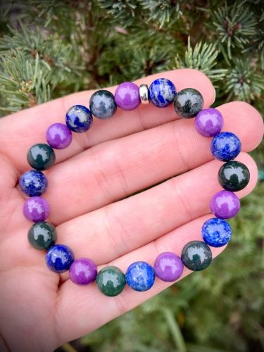 Foszfosziderit-heliotróp-lápisz lazuli