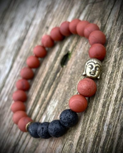 Matt vörös jáspis-lávakő