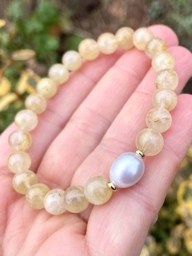 Rutilkvarc-tenyésztett gyöngy