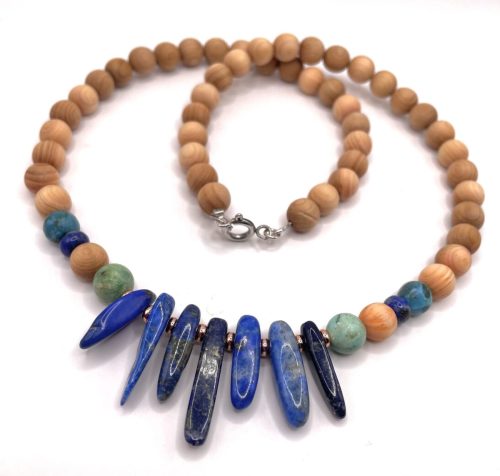 Cédrusfa-lazurit-türkiz-kék opál